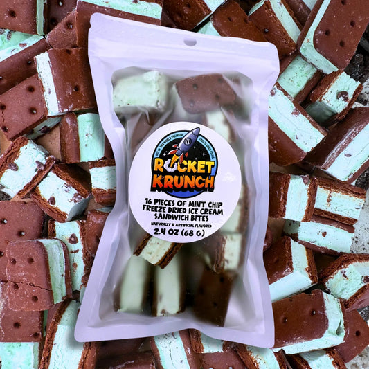 Mint Chip Freeze Dried Ice Cream Sandwich Bites